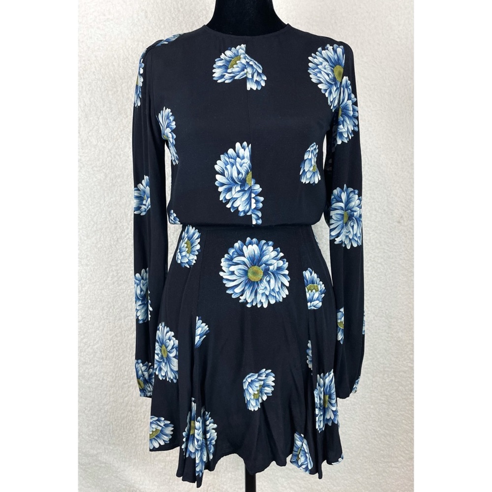 (VTG) REFORMATION • Floral Open-Back Long Sleeve Mini Dress, S - Picture 10 of 16